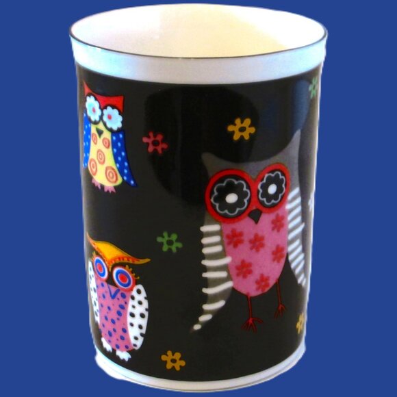 China Mug Owls,multi Color Owls, Rose of England fine bone china made in United - Picture 2 of 6